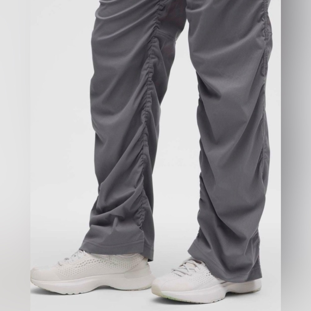Lululemon Dance Studio Gray High Waist Ruched Straight-Leg Women’s Pants - Picture 4 of 11